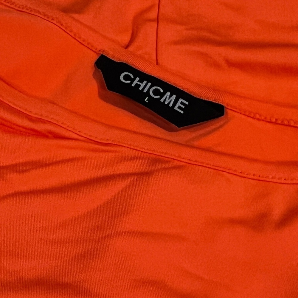 ChicMe One-Shoulder High Slit Maxi Dress - Orange (NWOT) - Picture 8 of 9